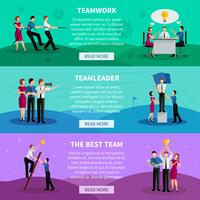 Teamwork Horizontal Banners vector