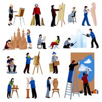 Creative Profession People Icons Set vector