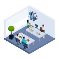 Coworking People  Environment Office Isometric Banner vector