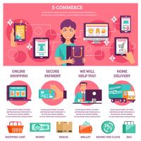 Conjunto de infografía e-commerce vector