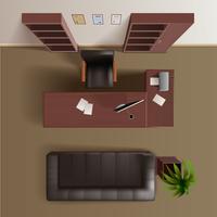 Office Work Room Top View Realistic   vector