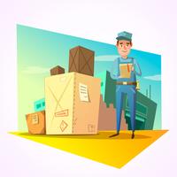 Warehouse retro cartoon vector