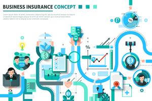 Ilustración de concepto de seguro de negocio vector
