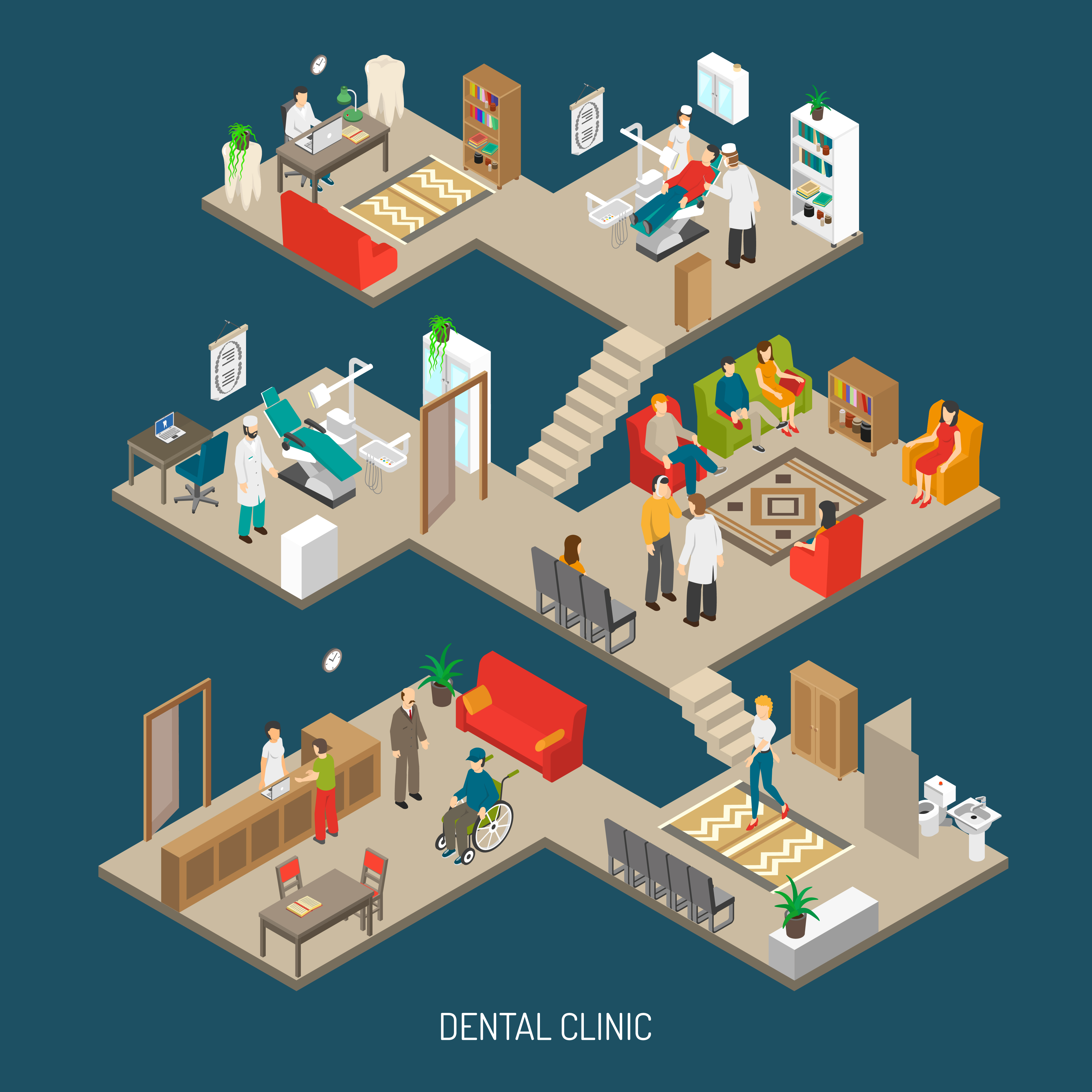 Dental Clinic Concept Isometric Banner Download Free Vectors