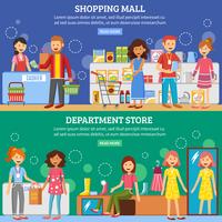 Shopping Mall Department Store 2 Banners vector