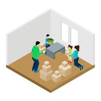 Family Moving In Illustration  vector