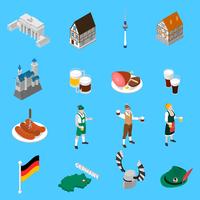 German Culture Traditions Isometric Icons Collection  vector