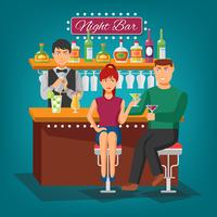 Night Bar Design Concept vector