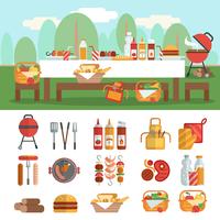 BBQ party banner set