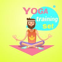 Yoga retro cartoon vector