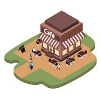 Cafe Building Illustration  vector