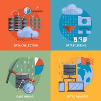 Data Processing 2x2 Design Concept vector