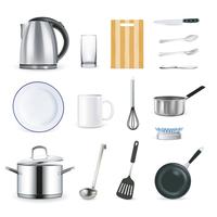 Realistic Kitchen Utensils vector