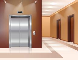 Hall with elevator vector