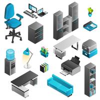 Office Interior Icons Set  vector