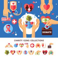 Charity Infographic Set vector