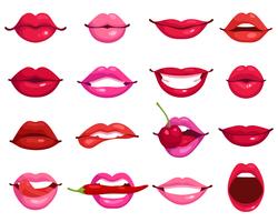 Lips Cartoon Set vector