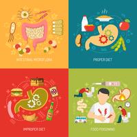  Digestion Concept Icons Set  vector
