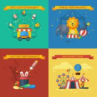 Circus flat set vector