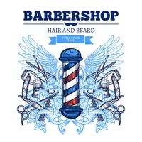 Barber Shop  Advertisement Flat Poster  vector