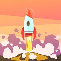 Rocket Launch Illustration   vector