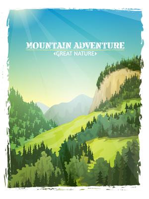 Mountains Landscape Background Poster