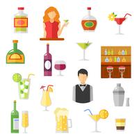 Bar Flat Icons Collection  vector