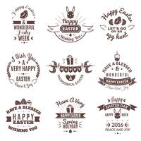 Easter emblem set vector