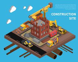 Ilustración del sitio de construcción vector