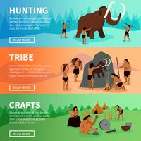 Prehistoric Stone Age Caveman Banners vector