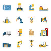 Production Line Icons Isolated vector