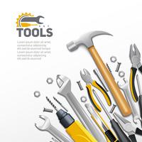 Carpenter Construction Tools Flat Composition Poster vector