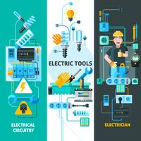 Conjunto de Banners de electricidad vector