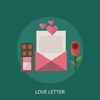 Carta de amor ilustración conceptual diseño vector