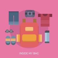 Inside My Bag Conceptual illustration Design vector