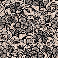 Abstract seamless lace pattern with flowers and butterflies. Infinitely wallpaper, decoration for your design, lingerie and jewelry. vector