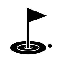 Icono de golf glifo negro vector