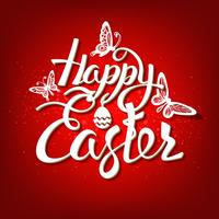 Happy Easter sign, symbol, logo on a red background. vector