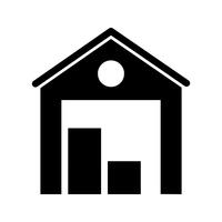 warehouse Glyph Black Icon vector