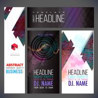 Banners vector template, brochure, element, page, leaflet, with colorful geometric triangular, dots and text composition