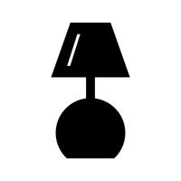icono de lámpara glifo negro vector