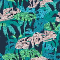 Seamless exotic pattern with tropical plants. Vector background.