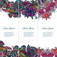 Vintage color lace floral set of banners for your designs.