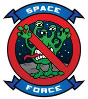 Funny Space Force Alien Cartoon Vector Illustration