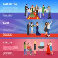 Banners horizontales de celebridades vector