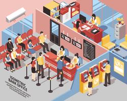 Bank Office Isometric Illustration vector