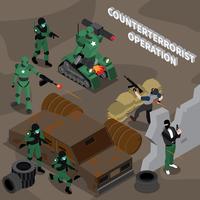 Counterterrorist Operation Isometric Composition vector