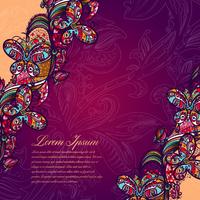 Abstract color lacy pattern of the elements of flowers and butterflies.Vector colorful background. vector
