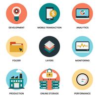 Business icons set for business vector