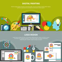 Two Designer Tools Composition Set vector